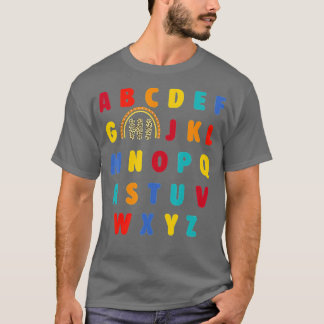 K前おもしろい幼稚園ハイアルファベット戻る学校 Tシャツ