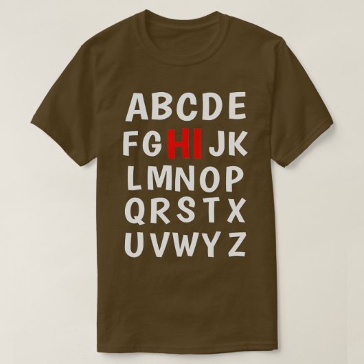 K前おもしろい幼稚園ハイアルファベット戻る学校 Tシャツ (デザイン正面)