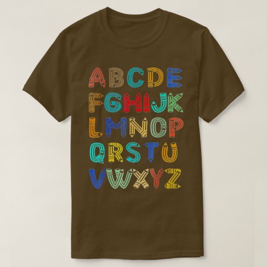 K前おもしろい幼稚園ハイアルファベット戻る学校 Tシャツ (デザイン正面)