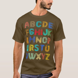 K前おもしろい幼稚園ハイアルファベット戻る学校 Tシャツ