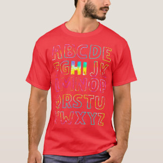 K前おもしろい幼稚園ハイアルファベット戻る学校 Tシャツ