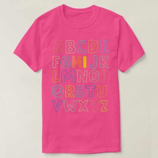 K前おもしろい幼稚園ハイアルファベット戻る学校 Tシャツ (デザイン正面)