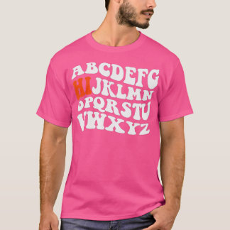 K前おもしろい幼稚園ハイアルファベット戻る学校 Tシャツ