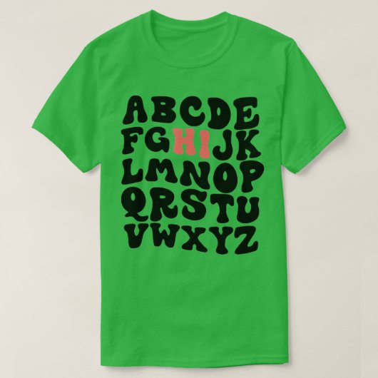 K前おもしろい幼稚園ハイアルファベット戻る学校 Tシャツ (デザイン正面)