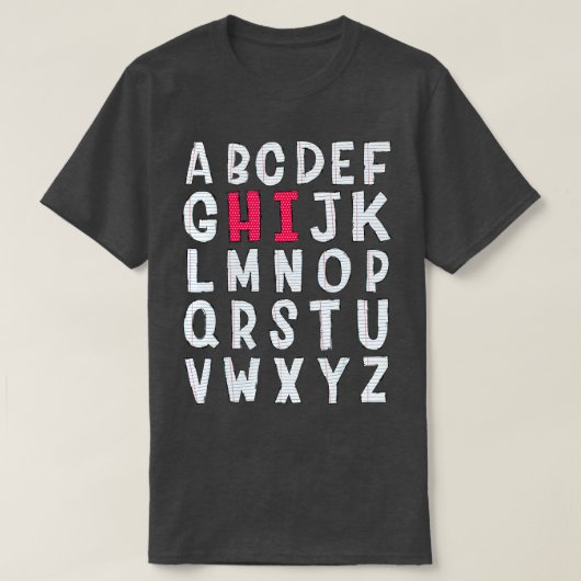 K前おもしろい幼稚園ハイアルファベット戻る学校 Tシャツ (デザイン正面)