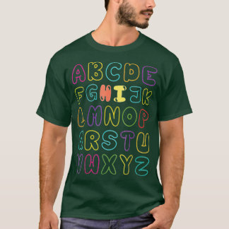 K前おもしろい幼稚園ハイアルファベット戻る学校 Tシャツ