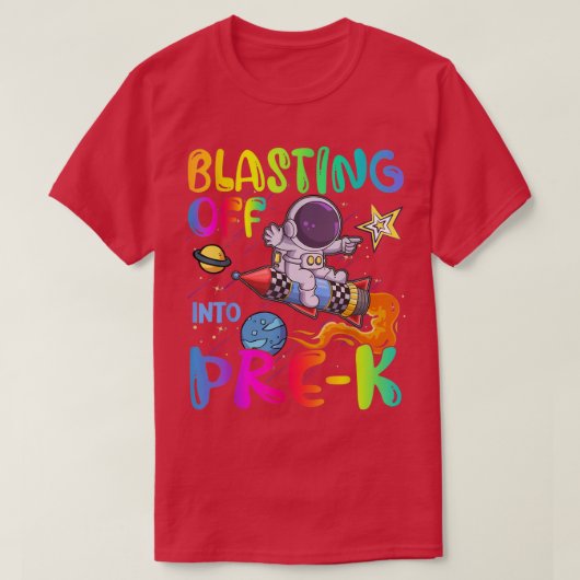 K前のかわいい宇宙飛行士に爆破されおもしろいる Tシャツ (デザイン正面)