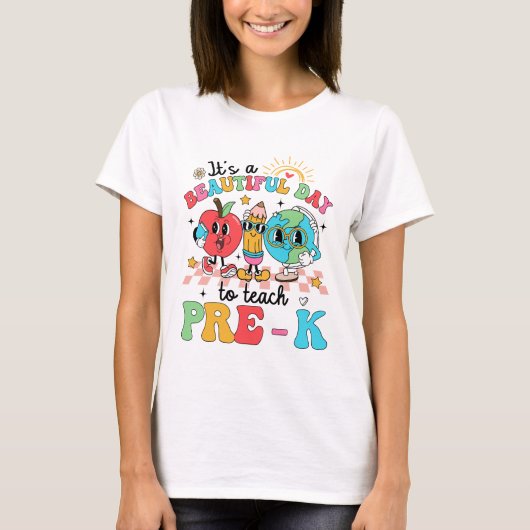 K前の先生ギフト教えは美しい日だ Tシャツ (正面)