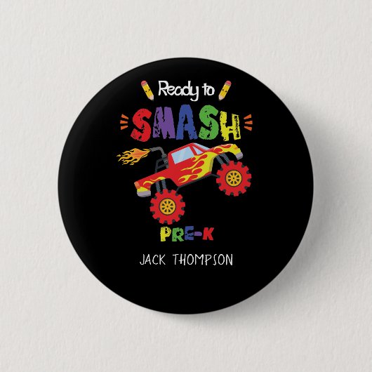 K前の初日を破るモンスタートラック 缶バッジ (正面)