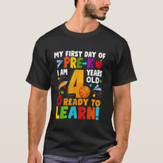 K前の私の最初の日は4歳の子供の男の子 Tシャツ