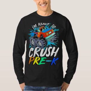 K前モンスタートラックプレックBを粉砕する準備ができている子供 Tシャツ