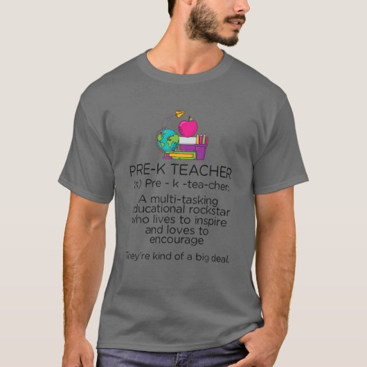 K前先生定義おもしろい幼稚園T Tシャツ (正面)