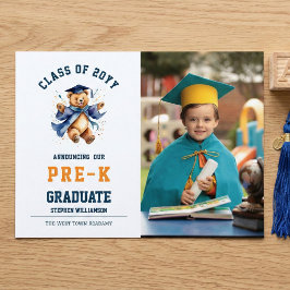 K前卒業かわいいテディ 案内ポストカード