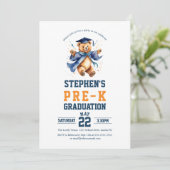 K前卒業パーティーかわいいテディベア 招待状 (スタンド正面)