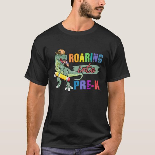 K前恐竜新学期TレックスBに轟音 Tシャツ (正面)