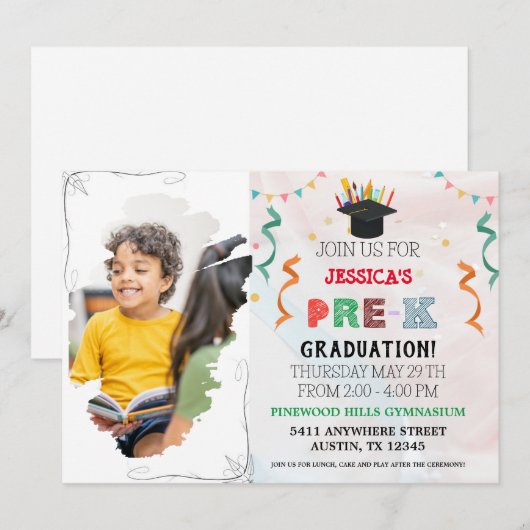 K卒業前の招待状 案内状 (正面/裏面)