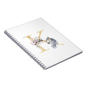 K字名パーソナライズされたモノグラム(馬) ノートブック (右側)