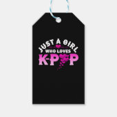 K指ハートKPopを愛すポップ・アートのる女の子 ギフトタグ (正面)