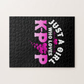 K指ハートKPopを愛すポップ・アートのる女の子 ジグソーパズル (横)