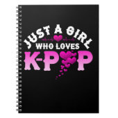 K指ハートKPopを愛すポップ・アートのる女の子 ノートブック (正面)