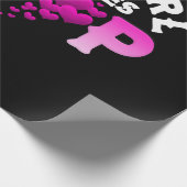 K指ハートKPopを愛すポップ・アートのる女の子 ラッピングペーパー (角)