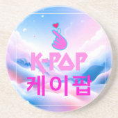 K指ポップ・アートのハート：愛を示す コースター (正面)