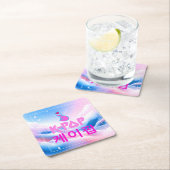 K指ポップ・アートのハート：愛を示す スクエアペーパーコースター (インサイチュ)