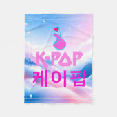 K指ポップ・アートのハート：愛を示す フリースブランケット (正面)