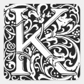 K文字中世モノグラムアールヌーボー スクエアシール (正面)