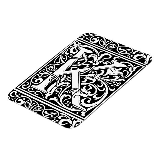 K文字中世モノグラムアールヌーボー マグネット (左側)