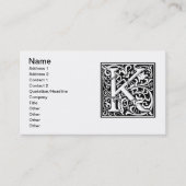K文字中世モノグラムアールヌーボー 名刺 (正面)