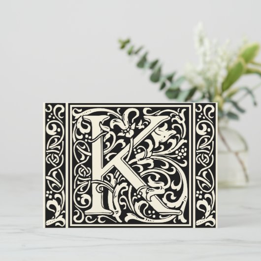 K文字中世モノグラムアールヌーボー 招待状 (スタンド正面)