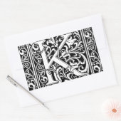 K文字中世モノグラムアールヌーボー 長方形シール (封筒)