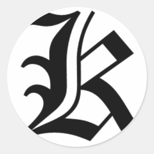 K文字旧英語 ラウンドシール (正面)