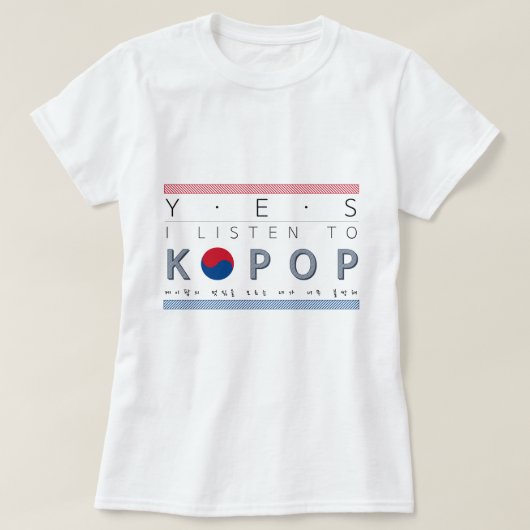 K破裂音の恋人のKpopの傾聴者の基本的なTシャツ Tシャツ (デザイン正面)