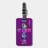 K破裂音のKpopの記号手およびハートのカラフルKpop ラゲッジタグ (正面縦)