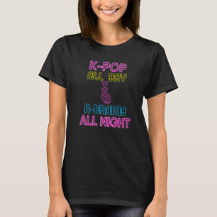 K終日ポップ・アートのKドラマ終夜指ハート韓国 Tシャツ