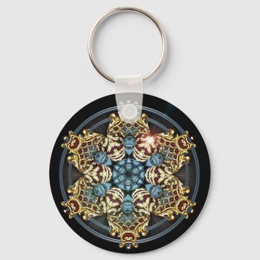 K150金ゴールドN青 キーホルダー (正面)