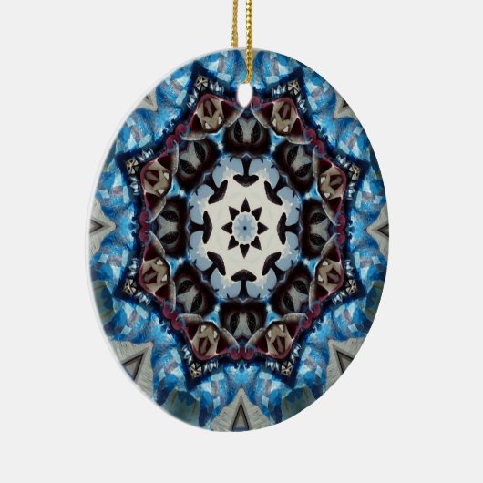 K186青ファンシー八角形 セラミックオーナメント (右)