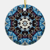 K186青ファンシー八角形 セラミックオーナメント (正面)