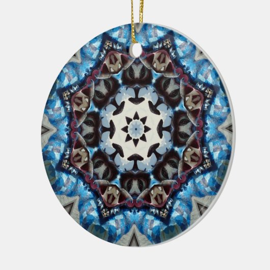 K186青ファンシー八角形 セラミックオーナメント (左)