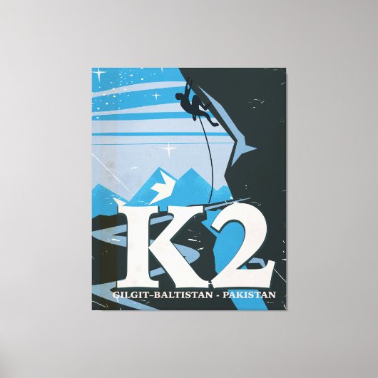 K2山登り旅行ポスター キャンバスプリント (正面)