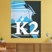K2山登り旅行ポスター キャンバスプリント (インサイチュ (リビング))