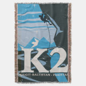 K2登山の旅ポスター スローブランケット (正面縦)
