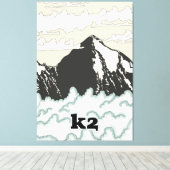 K2 登山トラベルポスター キャンバスプリント (インサイチュ (ウッドフロア))