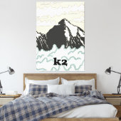 K2 登山トラベルポスター キャンバスプリント (インサイチュ (寝室))