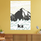 K2 登山トラベルポスター キャンバスプリント (インサイチュ (リビング))