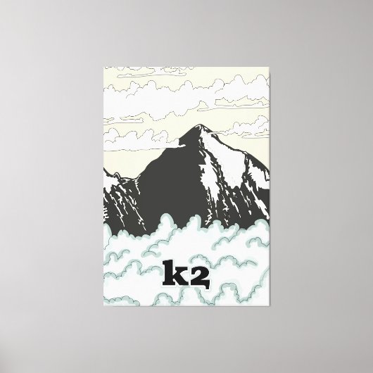 K2 登山トラベルポスター キャンバスプリント (正面)
