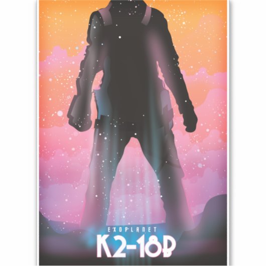 K2-18b外惑星宇宙芸術 シール (正面)