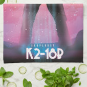 K2-18b系外惑星スペースアート キッチンタオル (折り畳み)